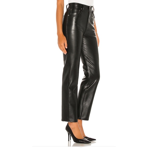 AGOLDE Recycled Leather 90's Pinch Waist Pant in Detox Size 30 - Picture 3 of 4
